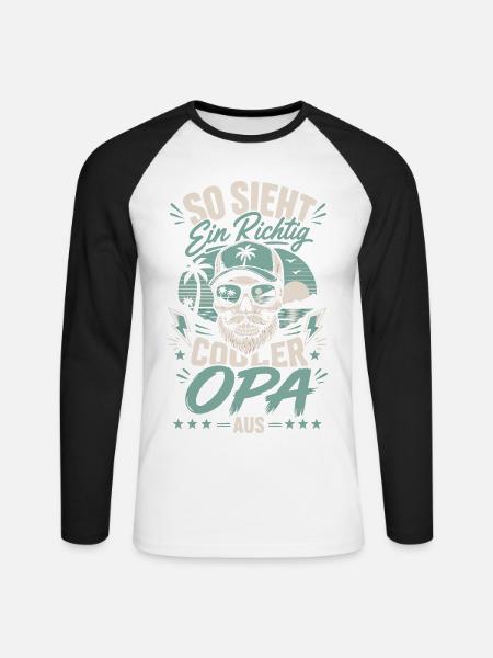 So sieht ein cooler Opa aus - Unisex Baseballshirt langarm - Weiß/Schwarz