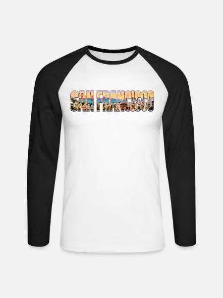 San-Francisco-33cm - Unisex Baseballshirt langarm - Weiß/Schwarz