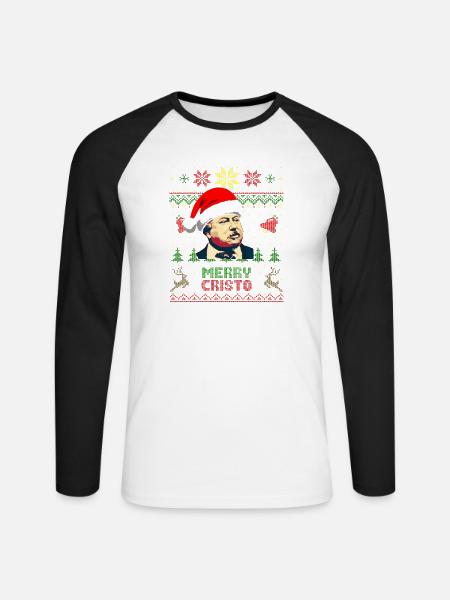 Merry Cristo - Unisex Baseballshirt langarm - Weiß/Schwarz