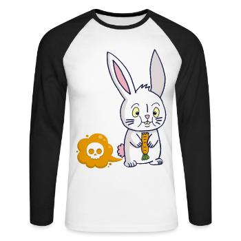 Der Karottenfurz - Unisex Baseballshirt langarm - Weiß/Schwarz - Vorne - Nik (191cm)
