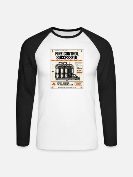 Erfolgreiche Feuerbekämpfung - Unisex Baseballshirt langarm - Weiß/Schwarz