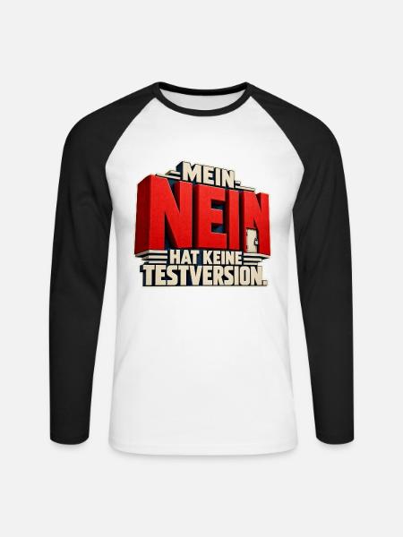 Nein hat Keine Testversion - Unisex Baseballshirt langarm - Weiß/Schwarz