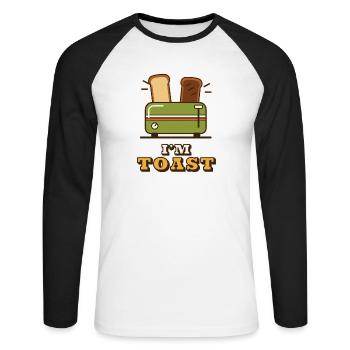Ich bin erledigt - Unisex Baseballshirt langarm - Weiß/Schwarz - Vorne - Nik (191cm)