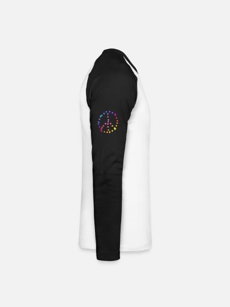 PEACESYMBOLYMUTICKOLOR - Unisex Baseballshirt langarm - Weiß/Schwarz
