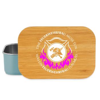 Eine Feuerwehrfrau muss tun hell - Lunch Box - Hellblau - Vorne