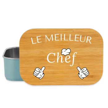 Tablier de cuisine le meilleur chef - Boîte à goûter - bleu pâle - Devant