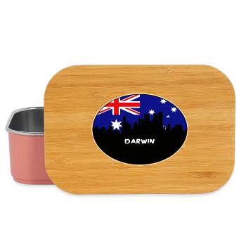 Darwin-Australien-Flaggen-Skyline-Schattenbild-Reise - Lunch Box - Hellrosa - Vorne