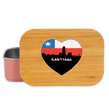 Santiago Chile Flagge Skyline Reise Souvenir - Lunch Box - Hellrosa - Vorne