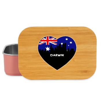 Darwin Australien Flagge Skyline Reise Souvenir - Lunch Box - Hellrosa - Vorne