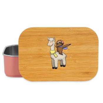 Lama Faultier Weihnachtsgeschenk - Lunch Box - Hellrosa - Vorne