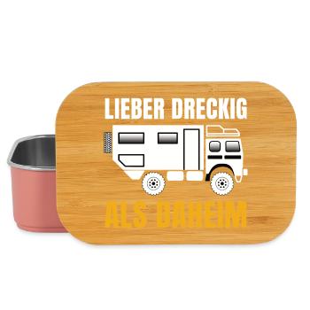 Lieber dreckig als daheim – Offroad Spruch - Lunch Box - Hellrosa - Vorne