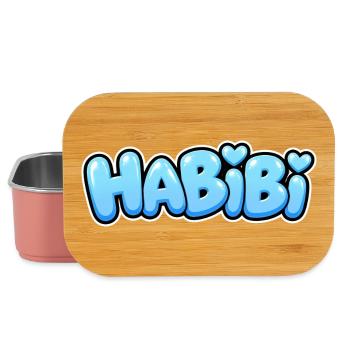 Habibi – Süßer Herz Schriftzug – Liebe - Lunch Box - Hellrosa - Vorne