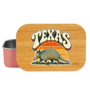 Texas Armadillo Retro Sonnenuntergang - Lunch Box - Hellrosa - Vorne