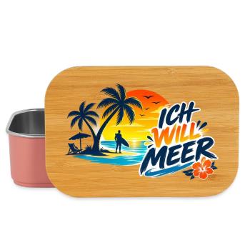 Tropischer_Sonnenuntergang_mit_ICH_WILL_MEER - Lunch Box - Hellrosa - Vorne
