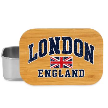 London - England - Union Jack - Vintage - Lunch Box - Silber - Vorne
