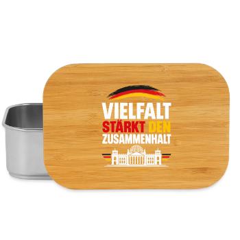 Vielfalt stärkt den Zusammenhalt – Demokratie - Lunch Box - Silber - Vorne