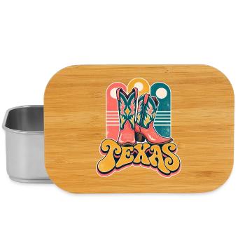 Texas Stiefel Retro-Design - Lunch Box - Silber - Vorne