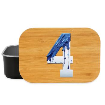 NR. 4 NUMMER 4 BLAU WEIß 4. GEBURTSTAG - Lunch Box - Schwarz - Vorne