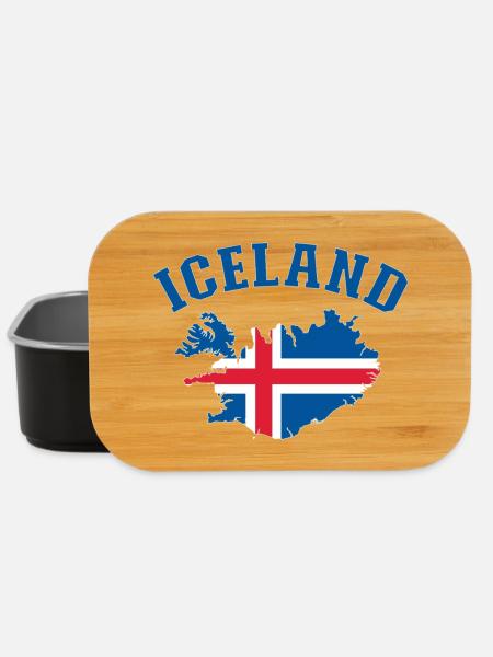 Island Flagge Landkarte - Lunch Box - Schwarz