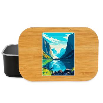 Die Fjorde Norwegen Vintage Reiseplakat Souvenir - Lunch Box - Schwarz - Vorne