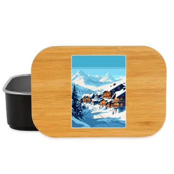 Val Thorens Frankreich Vintage Reiseplakat Souvenir - Lunch Box - Schwarz - Vorne