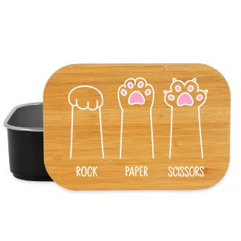 Ciseaux à papier roche - Pattes de chat - Boîte à goûter - noir - Devant
