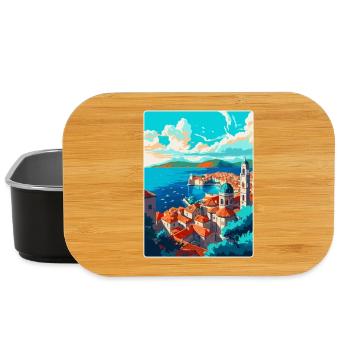 Dubrovnik Kroatien Vintage Reiseplakat Souvenir - Lunch Box - Schwarz - Vorne
