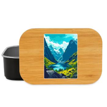 Die Fjorde Norwegen Vintage Reiseplakat Souvenir - Lunch Box - Schwarz - Vorne