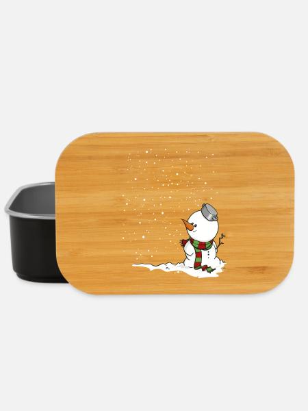 Schneemann im Schnee. - Lunch Box - Schwarz