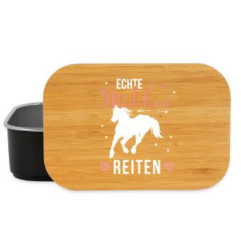 Echte Mädchen Reiten Pferde Mädchen - Lunch Box - Schwarz - Vorne