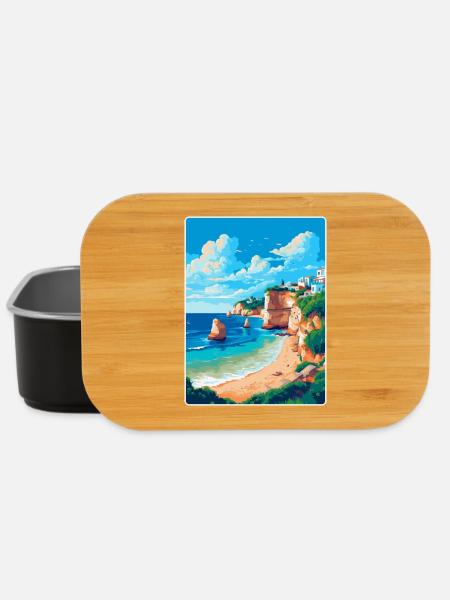Algarve Portugal Affiche de voyage vintage souvenir - Boîte à goûter - noir