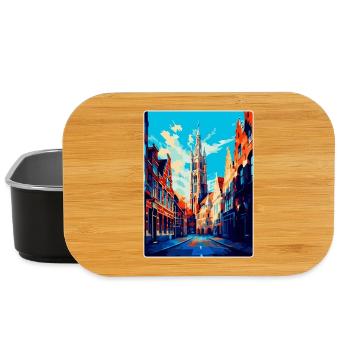 Louvain Belgique Affiche de voyage vintage Souvenir WPA - Boîte à goûter - noir - Devant