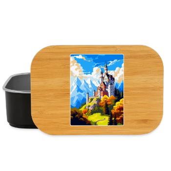 Neuschwanstein Castle Germany Travel Poster WPA - Lunch Box - black - Front