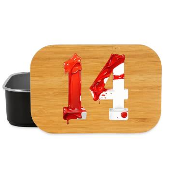 NR. 14 NUMMER 14 ROT WEIß 14. GEBURTSTAG - Lunch Box - Schwarz - Vorne