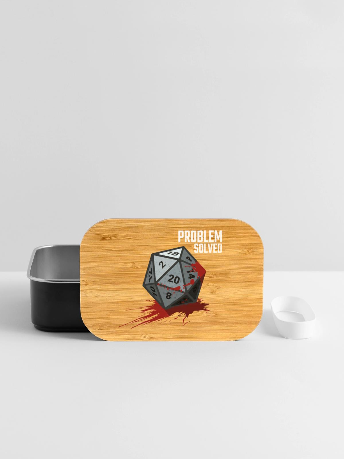 D20 Würfel - Problem solved - Lunch Box - Schwarz - Vorne