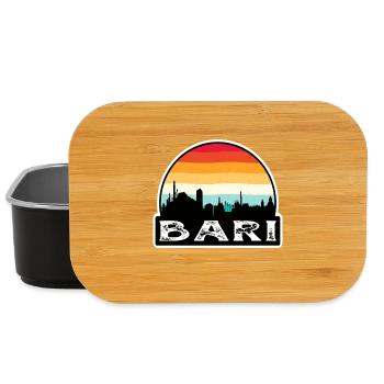 Bari Italien Flagge Skyline Reisesouvenir - Lunch Box - Schwarz - Vorne