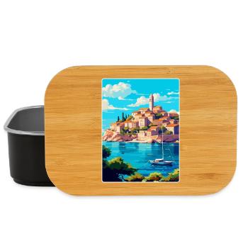 Primosten Kroatien Vintage Reiseplakat Souvenir - Lunch Box - Schwarz - Vorne