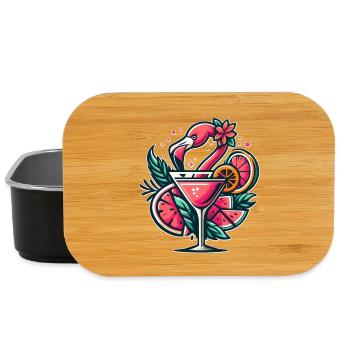 Flamingo Cocktail Logo - Lunch Box - black - Front