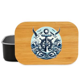 Anchor Steering Wheel Logo - Lunch Box - black - Front
