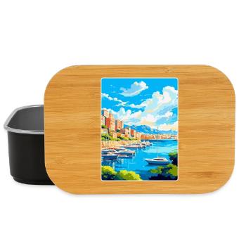 Monaco French Riviera France Vintage Travel Poster - Lunch Box - black - Front