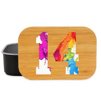 COLORED NUMBER 14 COLORFUL 14TH BIRTHDAY - Lunch Box - black - Front