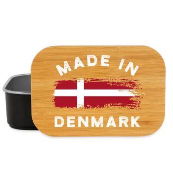 Made in Denmark - Dänemark Flagge - Lunch Box - Schwarz - Vorne