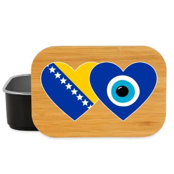 Bosnien Nazarperle Flagge - Lunch Box - Schwarz - Vorne