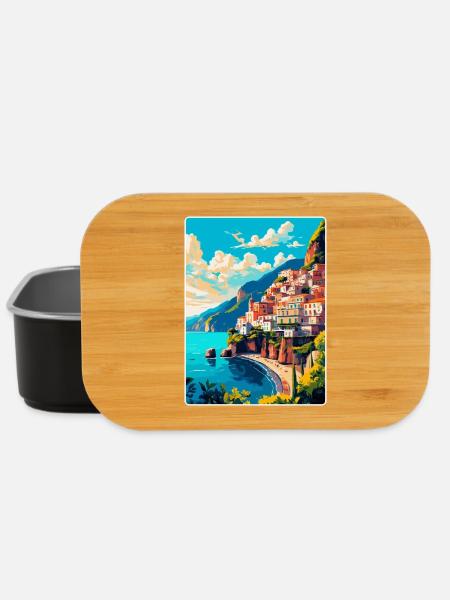 Amalfi Italien Vintage Reiseposter WPA Souvenir - Lunch Box - Schwarz