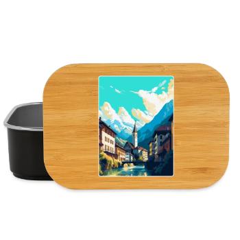 Chur Switzerland Vintage Travel Poster Souvenir - Lunch Box - black - Front