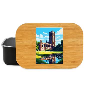 Fountains Abbey North Yorkshire Travel Poster WPA - Lunch Box - black - Front