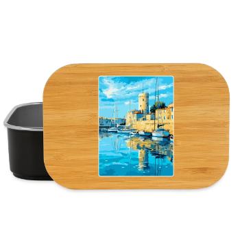 La Rochelle France Poster de voyage vintage souvenir - Boîte à goûter - noir - Devant