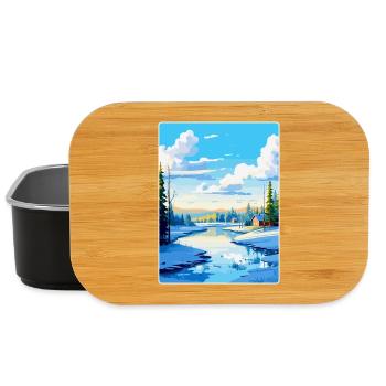 Rovaniemi Finlande Affiche de voyage vintage souvenir - Boîte à goûter - noir - Devant