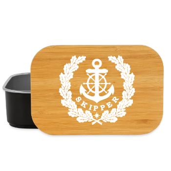 Skipper Anchor Logo white - Lunch Box - black - Front