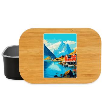 Lofoten Norwegen Vintage Reiseposter WPA - Lunch Box - Schwarz - Vorne